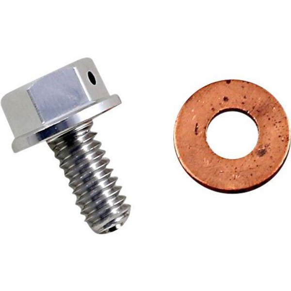 T14-2083S - Moose Racing Magnetic Drain Plug For Kawasaki KX250 2021-2023 - Anodized Clear/Silver
