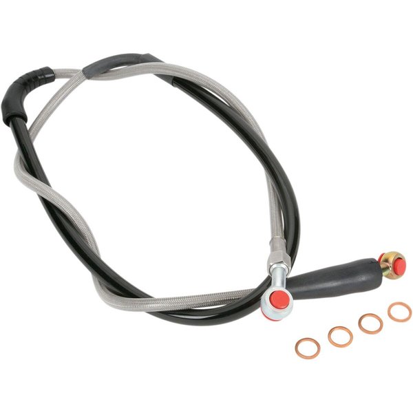 H02-1-043/P-CL - Moose Racing Stainless Steel Braided Brake Hose For Honda CR125 1995-2007 Front - Silver