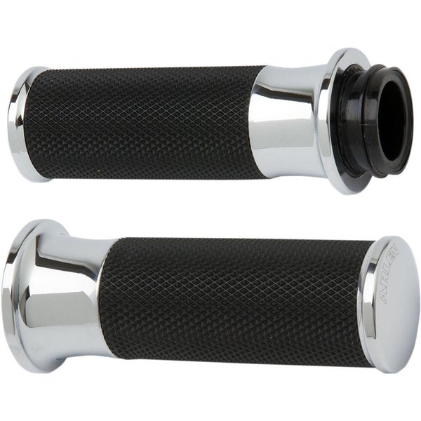 07-320 - Arlen Ness Fusion Smooth Grips For Harley Davidson FL 1200 1976-1977 - Black/Chrome