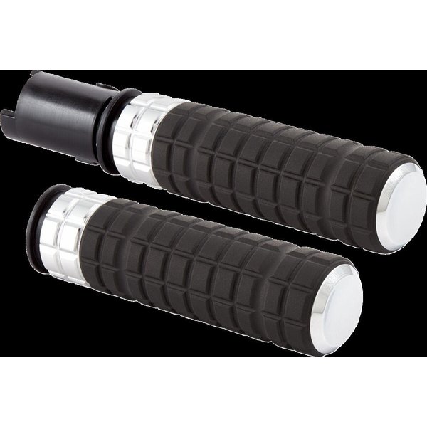 500-063 - Arlen Ness SpeedLiner Grips For Harley Davidson FLHX 1923 2024 - Black/Chrome