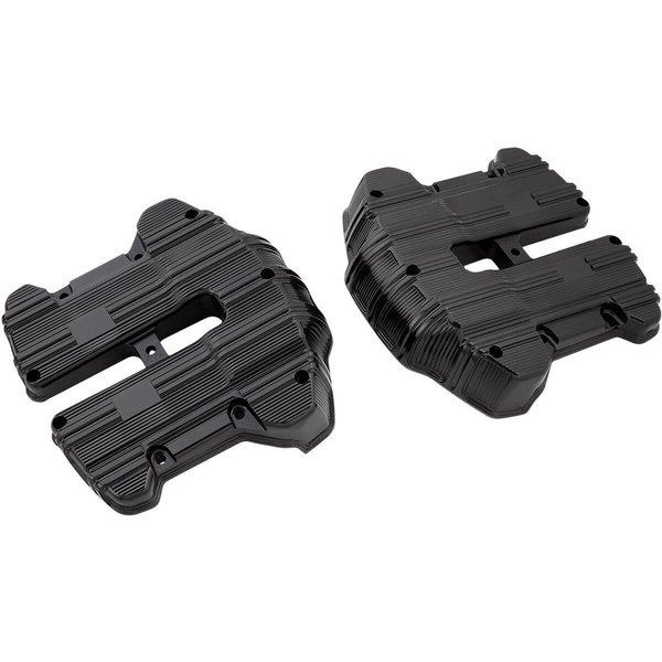 18-266 - Arlen Ness 10 Gauge Rocker Box Top Covers For Harley Davidson FLDE 1750 2018-2020 - Black