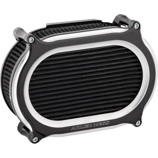 600-186 - Arlen Ness Stage II Air Filter Kit For Harley Davidson FLFBS 1868 2018-2024 - Black/Silver