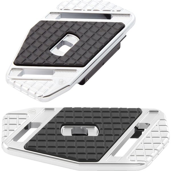 410-029 - Arlen Ness SpeedLiner Passenger Floorboards For Harley Davidson FLD 1690 2012-2013 - Black/Chrome