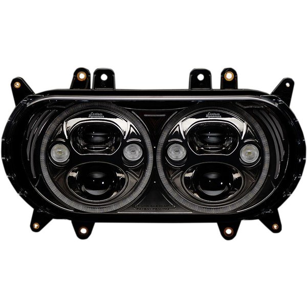 CDTB-RG-15-B - Custom Dynamics TruBeam LED Headlamp For Harley Davidson FLTRK 1868 2020-2024 Black Chrome Clear