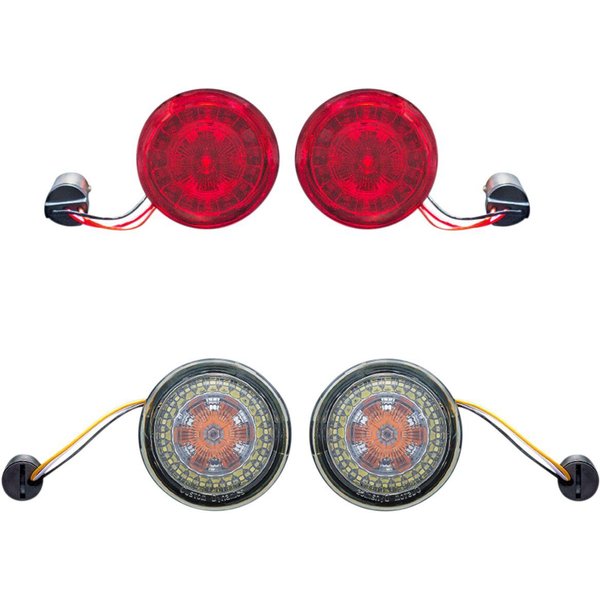 PB-BCM-KIT2 - Custom Dynamics ProBeam Front & Rear Turn Signal Conversion Kit For Harley Davidson FLD 1690 2012-2013 Red/Smoke