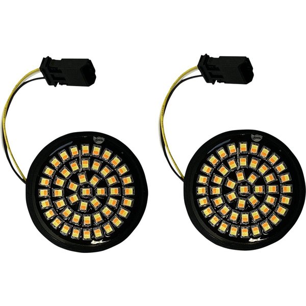 GEN-4-AW-JAE - Custom Dynamics Genesis 4 Solid Amber/White (Halo Free) LED Turn Signal Inserts for CVO For Harley Davidson FLHTCUTGSE 1923 2020-2022