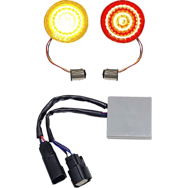 CD-STS-AR-57 - Custom Dynamics Smart LED 1157 Bullet Turn Signals with Controller For Harley Davidson FLHRXS 1750 2017-2018 Rear Smoke
