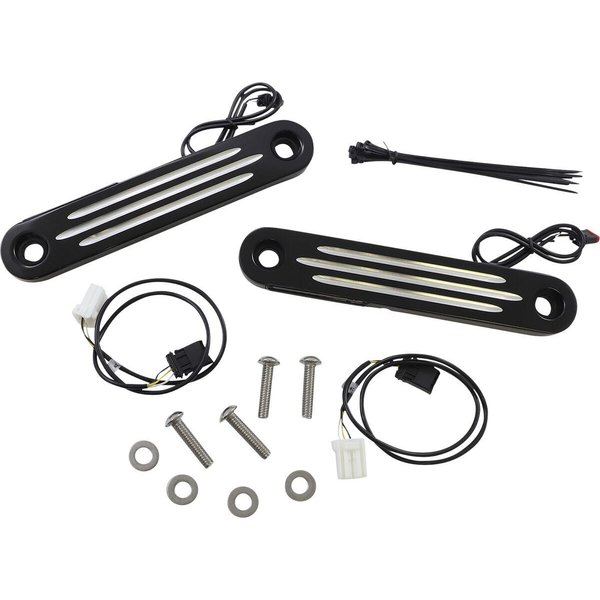 PB-DS2-13-CON - Custom Dynamics ProBeam Dynamic Strips V2 Front Turn Signals For Harley Davidson FLHT 1450 Contrast Smoke