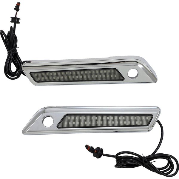 CD-SBL-DC4-SC - Custom Dynamics Saddlebag Latch Dual Color Accent Lights For Harley Davidson FLH 1868 2021 Smoke