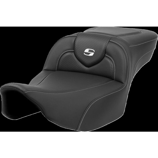 823-07-186 - Saddlemen Roadsofa Extended Reach Carbon Fibre Weave Seat For Harley Davidson FLHXSE 1977 2023-2024 - Black