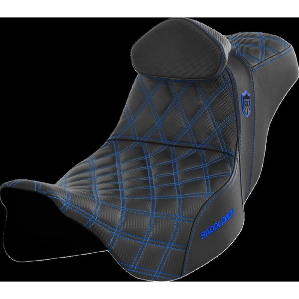 SC80807BLURT - Saddlemen Pro Series SDC Performance Grip Seat For Harley Davidson FLH 1868 2021 - Black/Blue