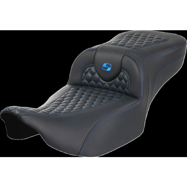 823-07-19001 - Saddlemen Roadsofa Honeycomb Seat For Harley Davidson FLHX 1923 2024-2026 - Black/Blue