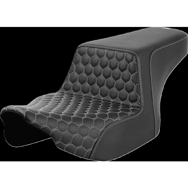 823-07-17705 - Saddlemen Honeycomb Step Up Seat For Harley Davidson FLHX 1923 ABS 2024-2026 - Black/Silver