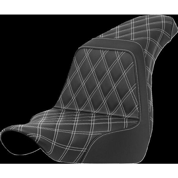 818-29-17506 - Saddlemen Lattice Stitch Step Up Seat For Harley Davidson FLSB 1750 2018-2024 - Black/White