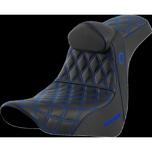 SC81829BLURT - Saddlemen Pro Series SDC Performance Grip Seat For Harley Davidson FLSB 1750 2018-2020 - Black/Blue