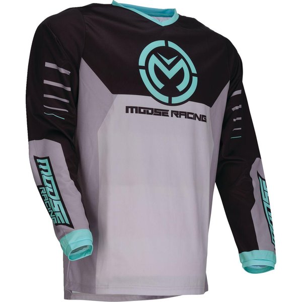 2910-8186 - Moose Racing Qualifier Jersey X-Large - Black/Grey/Teal