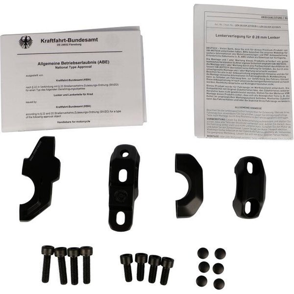 LEH.00.039.23100/B - SW Motech Bar Back Handlebar Riser Kit For KTM Adventure 950 2003-2005 - Black