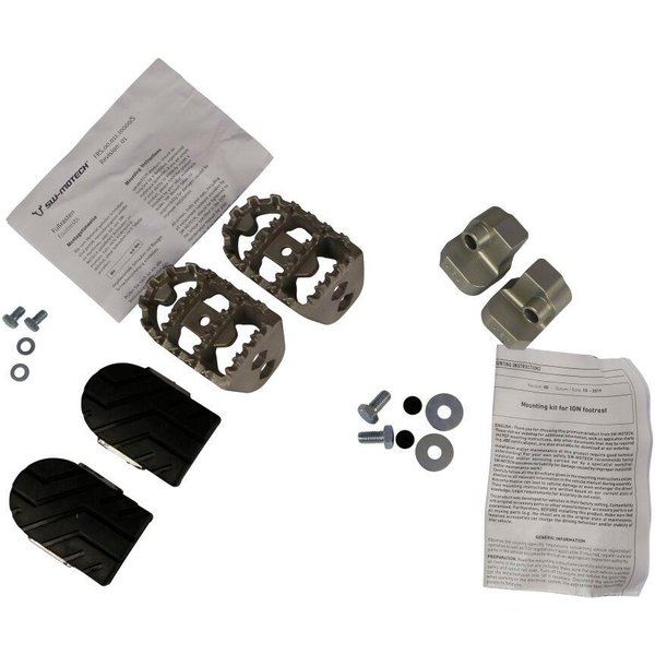 FRS.06.011.10200/S - SW Motech ION Footpegs For Aprilia Tuareg 660 ABS 2022-2024 - Black/Silver