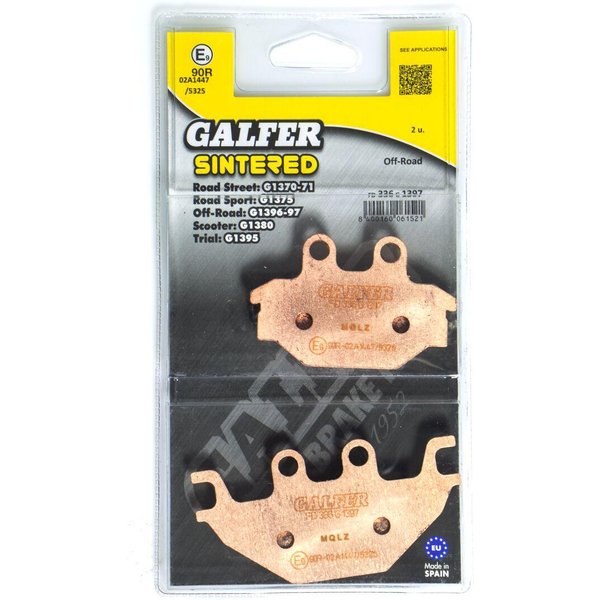 FD336G1397 - Galfer HH Sintered ATV Brake Pads For Can Am DS 250 2X4 2007-2024 - Front