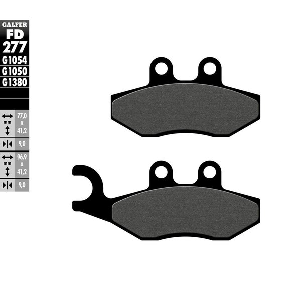 FD277G1050 - Galfer Organic Semi Metal Scooter Brake Pads For Piaggio Beverly 125 2010 - Front