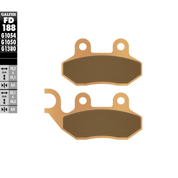 FD188G1380 - Galfer HH Sintered Scooter Brake Pads For TGB 101R 50 2006-2011 - Front