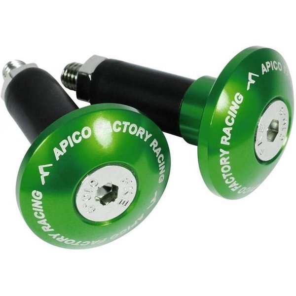 Apico Handlebar Bar End Plugs - 14mm - Green