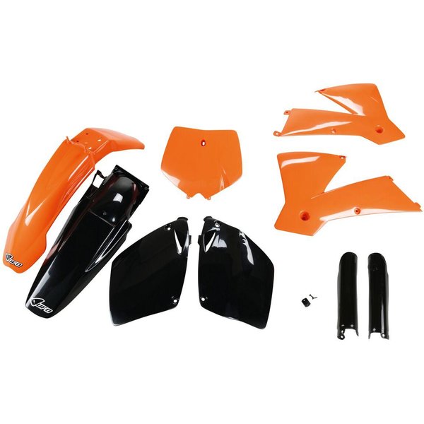 KTKIT501F@999 - UFO Replacement Plastics Kit For KTM SX125 2001-2002 - Black/OEM/Orange