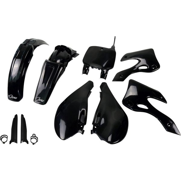 KAKIT200F@001 - UFO Replacement Plastics Kit For Kawasaki KX125 1999-2002 - Black