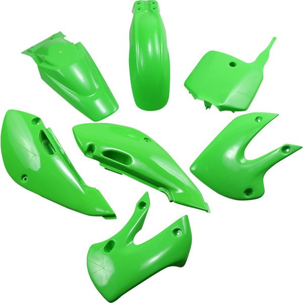 KA37002@026 - UFO Replacement Body Plastic Kit For Kawasaki KLX110 2002-2009 - Green/KX Green