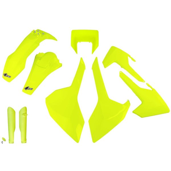 HUKIT621F@DFLU - UFO Replacement Plastics Kit For Husqvarna FE250 2017-2019 - Fluorescent Yellow