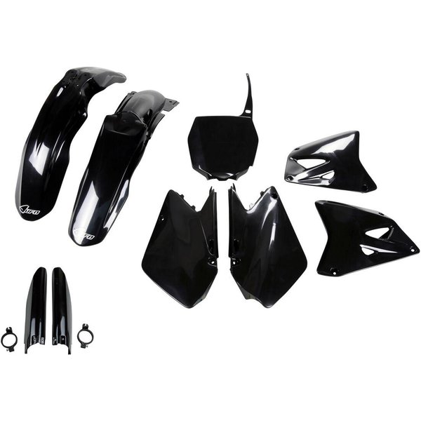 SUKIT402F@001 - UFO Replacement Plastics Kit For Suzuki RM 125 2001-2012 - Black