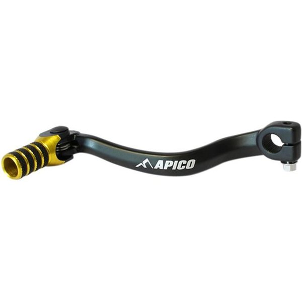 Apico Elite Gear Pedal - Suzuki RM65 2003-05, Kawasaki KX65 2000-22 - Black/ Yellow