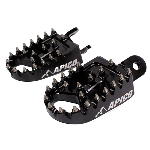Apico Xtreme Foot Pegs - Honda CR 80/85 1996-2007, XR 400-650 1996-2021 - Black