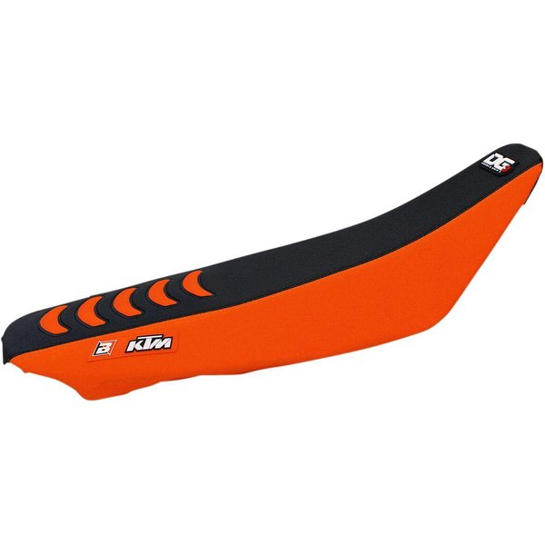 1518H - Blackbird Double Grip 3 Seat Cover For KTM EXC125 2008-2011 - Black/Orange
