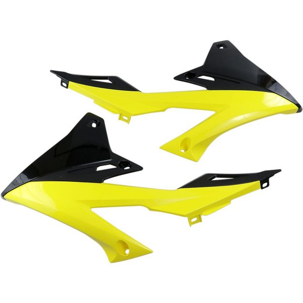 SU04941#999 - UFO Replacement Radiator Scoops For Suzuki RMZ250 2019-2026 - OEM Yellow/Black