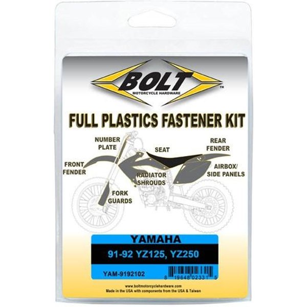 Bolt Hardware Plastic Fastener Kit - Yamaha YZ 125/250 1991-92