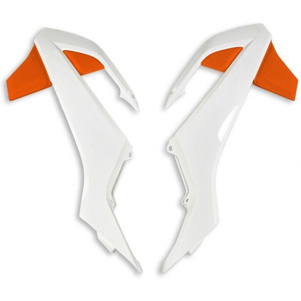 KT04073#999W - UFO Radiator Scoops For KTM SX65 2016-2026 - Orange/White
