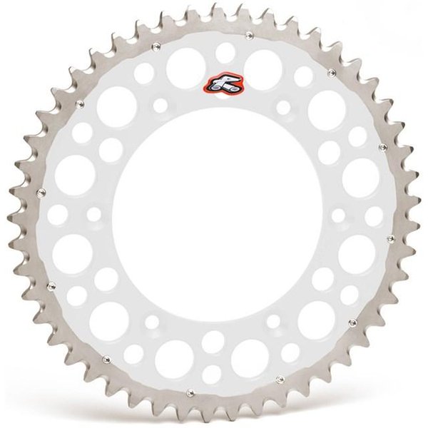Renthal Twin Ring Rear Sprocket - Kawasaki KX 125/250 1980-2008, KXF 250/450 2004-24 - 49T Silver