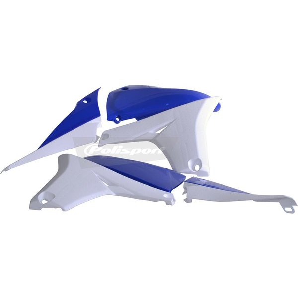 Polisport Radiator Scoops With Tank Cover - Yamaha YZF450 2010-13 - Blue/ White