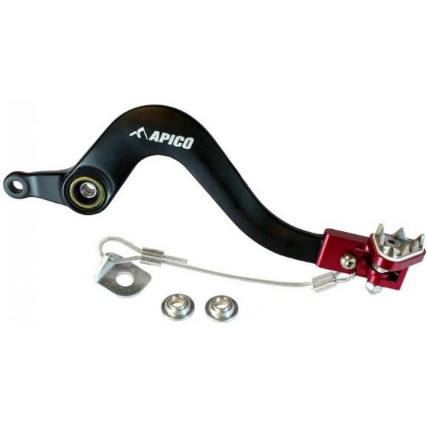 Apico Forged Brake Pedal - Gas Gas Enduro EC 125/250 2014-17, EC300 2012-17, EC250F 2011-17,EC300F 2014-17 - Black/ Red