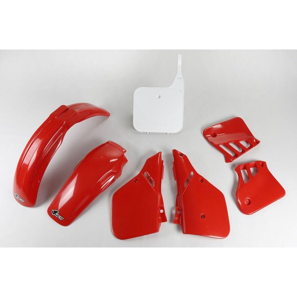HOKIT099@999W - UFO Replacement Body Plastic Kit For Honda CR125 1987-1988 - Red/White