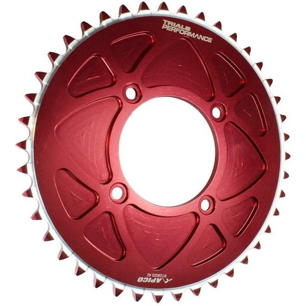 Apico Solid Rear Sprocket - Gas Gas 2000-22, Montesa 4RT 2005-22, Sherco Trials 2002-22 - Red/ 40T