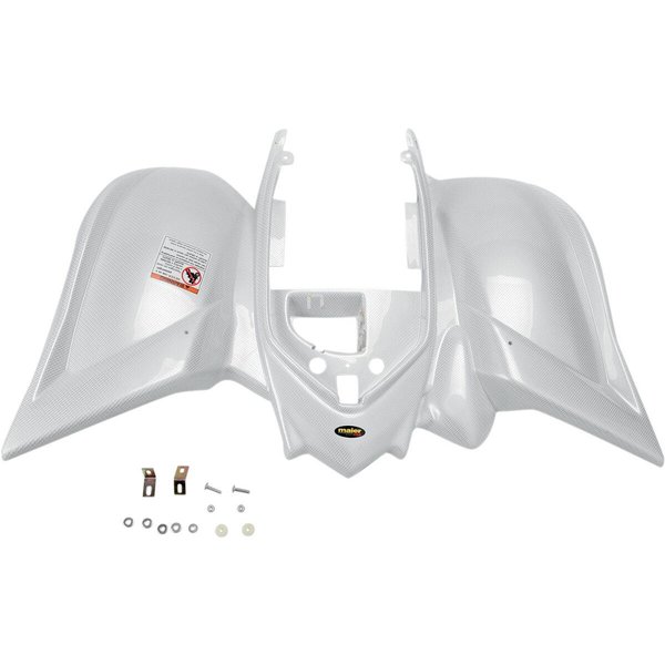 19002-31 - Maier Fender For Yamaha YFM700 R 2006-2027 Rear - Carbon Fiber/White