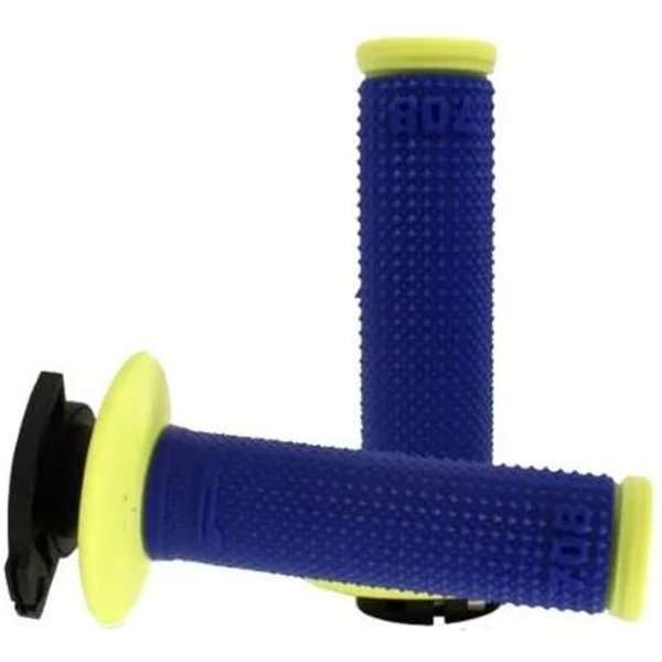 Pro Grip 708 Lock On Grips With 6 Cams - Fluro Yellow/Blue