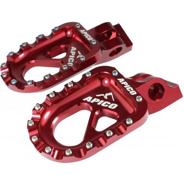 Apico CNC Aluminium Trials Bike Foot Pegs - Red