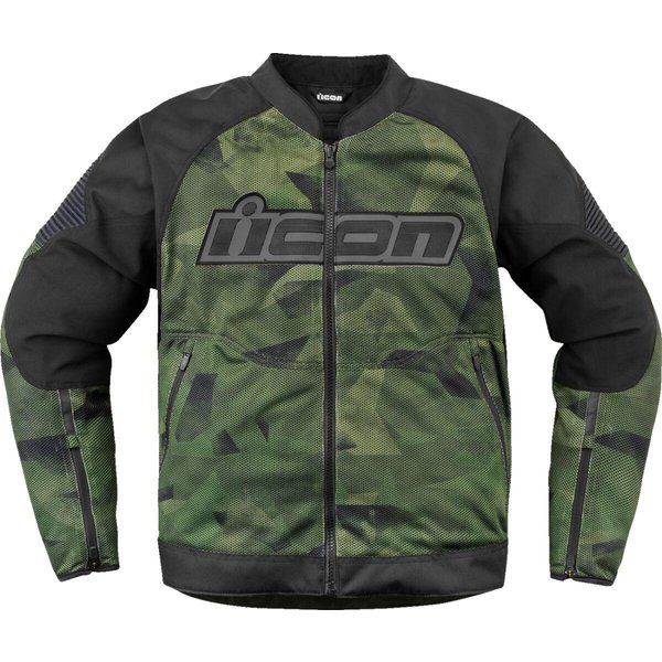 2820-6707 - Icon Overlord3 Mesh Camo Jacket Large - Black/Camo Green