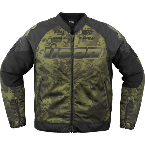 2820-6720 - Icon Overlord3 Magnacross Jacket Large - Black/Camo Green/Grey