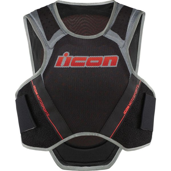 2702-0281 - Icon Field Armor Softcore Vest Small - Black/Grey/Red