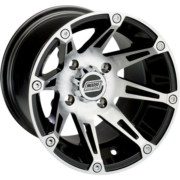 387MOL148110BW4 - Moose Racing 387X Wheel For Kawasaki KVF650 I 4X4 2006-2014 Rear 14x8" - Black/Silver