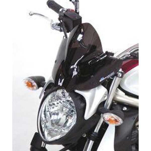 BS118SVFN - Bullster Windshield/Windscreen For Suzuki SFV 650 2009-2015 25 cm (9-7/8") - Black Smoke